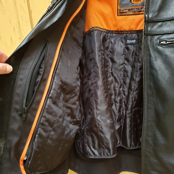 First Classics Leather Motorcycle Jacket w/ Insulated Zip Out Liner Mens Medium - Picture 11 of 13